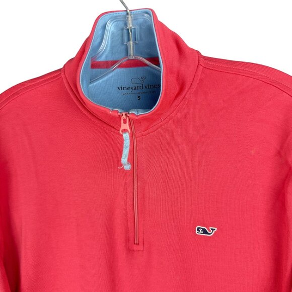 Vineyard Vines Sweater Mens S Pink 1/4 Zip Pullover Pima Cotton Preppy School - Picture 3 of 9
